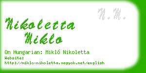 nikoletta miklo business card