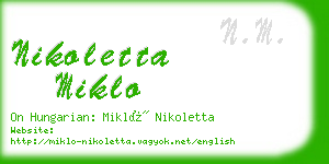 nikoletta miklo business card